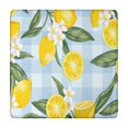 thumbnail image 1 of Yellow Lemon Fruit Flowers BlueWhite Pattern Square Fitted Tablecloth with Elastic Edge,Square Table Cover,Washable Elastic Table Cover for Home Kitchen Party Decor 34"x34", 1 of 6
