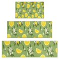 thumbnail image 1 of Yellow Lemon Fruit Flowers Green Pattern Kitchen Rugs Sets Of 3,Kitchen Runner Rugs Non Skid Washable,Decorative Kitchen Floor Mats for Kitchen,Sink,Laundry,17"x30"+ 17"x47" + 17"x59", 1 of 6