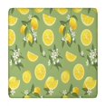 thumbnail image 1 of Yellow Lemon Fruit Flowers Green Pattern Square Fitted Tablecloth with Elastic Edge,Square Table Cover,Washable Elastic Table Cover for Home Kitchen Party Decor 34"x34", 1 of 6