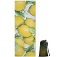 thumbnail image 1 of Yellow Lemon Fruit Flowers LightBlue Pattern Hot Yoga Mat Towel Non Slip for Hot Yoga - Quick-Drying Yoga Mat Cover with 4 Corner Pockets with Travel Bag - Hot Yoga Towel Non Slip 74"x26", 1 of 6
