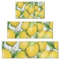 thumbnail image 1 of Yellow Lemon Fruit Flowers LightBlue Pattern Kitchen Rugs Sets Of 3,Kitchen Runner Rugs Non Skid Washable,Decorative Kitchen Floor Mats for Kitchen,Sink,Laundry,17"x30"+ 17"x47" + 17"x59", 1 of 6