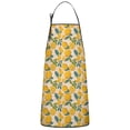 thumbnail image 1 of Yellow Lemon Fruit Flowers Pink Pattern Apron-Garden Aprons for Women with Pockets-Cotton Linen Waterproof Kitchen Cooking Gardening Aprons Adjustable for Kitchen,Cooking,BBQ and Salon 33x27 Inch, 1 of 4