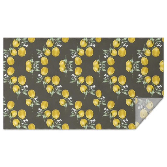 Yellow Lemon Fruit Flowers Rectangle Tablecloth 60"x102",Waterproof Polyester Rectangle Table Cloth, Wipeable Spillproof Polyester Tablecloth for Dining, Camping, Indoor and Outdoor