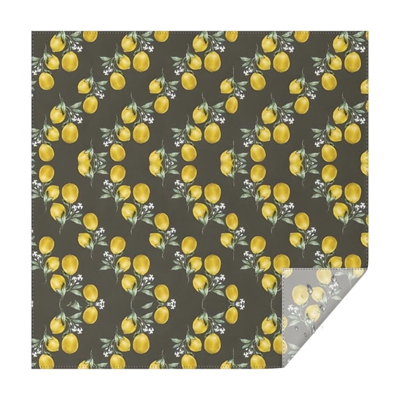 Yellow Lemon Fruit Flowers Square Tablecloth,Waterproof Square Table Cover,Wipeable Spillproof Washable Table Cover for Home Kitchen Party Decor 42"X42"(107x107cm)