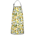 thumbnail image 1 of Yellow Lemon Fruit Flowers White Pattern Apron-Garden Aprons for Women with Pockets-Cotton Linen Waterproof Kitchen Cooking Gardening Aprons Adjustable for Kitchen,Cooking,BBQ and Salon 33x27 Inch, 1 of 5