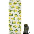 thumbnail image 1 of Yellow Lemon Fruit Flowers White Pattern Hot Yoga Mat Towel Non Slip for Hot Yoga - Quick-Drying Yoga Mat Cover with 4 Corner Pockets with Travel Bag - Hot Yoga Towel Non Slip 70"x26", 1 of 6