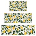 thumbnail image 1 of Yellow Lemon Fruit Flowers White Pattern Kitchen Rugs Sets Of 3,Kitchen Runner Rugs Non Skid Washable,Decorative Kitchen Floor Mats for Kitchen,Sink,Laundry,17"x30"+ 17"x47" + 17"x59", 1 of 6