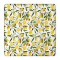 thumbnail image 1 of Yellow Lemon Fruit Flowers White Pattern Square Fitted Tablecloth with Elastic Edge,Square Table Cover,Washable Elastic Table Cover for Home Kitchen Party Decor 36"x36", 1 of 6