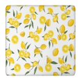thumbnail image 1 of Yellow Lemon Fruit Flowers White Pattern Square Fitted Tablecloth with Elastic Edge,Square Table Cover,Washable Elastic Table Cover for Home Kitchen Party Decor 36"x36", 1 of 6
