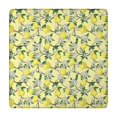 thumbnail image 1 of Yellow Lemon Fruit Flowers Yellow Pattern Square Fitted Tablecloth with Elastic Edge,Square Table Cover,Washable Elastic Table Cover for Home Kitchen Party Decor 34"x34", 1 of 6