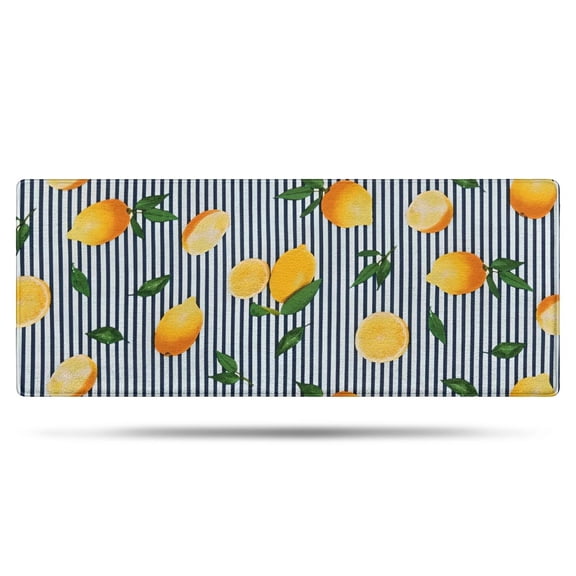 Yellow Lemon Fruit Leaves Bathroom Rugs Mat,Non Slip Microfiber Bathroom Rug,Rubber Backing,Soft Bathroom Mats for Bathroom Floor,Tub and Shower,60x24in(150x60cm)