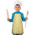 thumbnail image 1 of Yellow Lemon Fruit Leaves Beige Pattern Kids Aprons for Girls and Boys,Adjustable Neck Strap Toddler Aprons for Kids Cooking Baking, 1 of 6