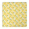 thumbnail image 1 of Yellow Lemon Fruit Leaves Beige Pattern Square Fitted Tablecloth with Elastic Edge,Square Table Cover,Washable Elastic Table Cover for Home Kitchen Party Decor 34"x34", 1 of 6