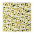 thumbnail image 1 of Yellow Lemon Fruit Leaves Beige Pattern Square Fitted Tablecloth with Elastic Edge,Square Table Cover,Washable Elastic Table Cover for Home Kitchen Party Decor 34"x34", 1 of 6