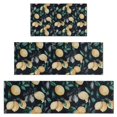 thumbnail image 1 of Yellow Lemon Fruit Leaves Black Pattern Kitchen Rugs Sets Of 3,Kitchen Runner Rugs Non Skid Washable,Decorative Kitchen Floor Mats for Kitchen,Sink,Laundry,17"x30"+ 17"x47" + 17"x59", 1 of 6