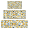 thumbnail image 1 of Yellow Lemon Fruit Leaves Blue Pattern Kitchen Rugs Sets Of 3,Kitchen Runner Rugs Non Skid Washable,Decorative Kitchen Floor Mats for Kitchen,Sink,Laundry,17"x30"+ 17"x47" + 17"x59", 1 of 6