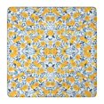 thumbnail image 1 of Yellow Lemon Fruit Leaves Blue Pattern Square Fitted Tablecloth with Elastic Edge,Square Table Cover,Washable Elastic Table Cover for Home Kitchen Party Decor 36"x36", 1 of 6