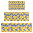 thumbnail image 1 of Yellow Lemon Fruit Leaves Pink Pattern Kitchen Rugs Sets Of 3,Kitchen Runner Rugs Non Skid Washable,Decorative Kitchen Floor Mats for Kitchen,Sink,Laundry,17"x30"+ 17"x47" + 17"x59", 1 of 6