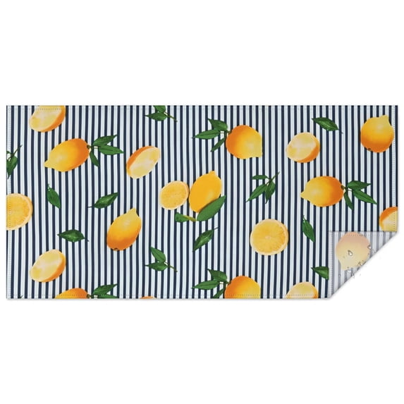 Yellow Lemon Fruit Leaves Rectangle Tablecloth 60"x120",Waterproof Polyester Rectangle Table Cloth, Wipeable Spillproof Polyester Tablecloth for Dining, Camping, Indoor and Outdoor
