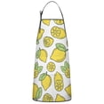 thumbnail image 1 of Yellow Lemon Fruit Leaves White Pattern Apron-Garden Aprons for Women with Pockets-Cotton Linen Waterproof Kitchen Cooking Gardening Aprons Adjustable for Kitchen,Cooking,BBQ and Salon 33x27 Inch, 1 of 7