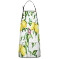 thumbnail image 1 of Yellow Lemon Fruit Leaves White Pattern Apron-Garden Aprons for Women with Pockets-Cotton Linen Waterproof Kitchen Cooking Gardening Aprons Adjustable for Kitchen,Cooking,BBQ and Salon 33x27 Inch, 1 of 7