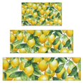 thumbnail image 1 of Yellow Lemon Fruit Leaves White Pattern Kitchen Rugs Sets Of 3,Kitchen Runner Rugs Non Skid Washable,Decorative Kitchen Floor Mats for Kitchen,Sink,Laundry,17"x30"+ 17"x47" + 17"x59", 1 of 6