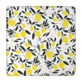 thumbnail image 1 of Yellow Lemon Fruit Leaves White Pattern Square Fitted Tablecloth with Elastic Edge,Square Table Cover,Washable Elastic Table Cover for Home Kitchen Party Decor 34"x34", 1 of 6
