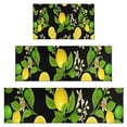 thumbnail image 1 of Yellow Lemon Fruit Limes Black Pattern Kitchen Rugs Sets Of 3,Kitchen Runner Rugs Non Skid Washable,Decorative Kitchen Floor Mats for Kitchen,Sink,Laundry,17"x30"+ 17"x47" + 17"x59", 1 of 6