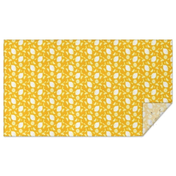 Yellow Lemon Fruit Shapes Orange Pattern Rectangle Tablecloth 60"x102",Waterproof Polyester Rectangle Table Cloth, Wipeable Spillproof Polyester Tablecloth for Dining, Camping, Indoor and Outdoor