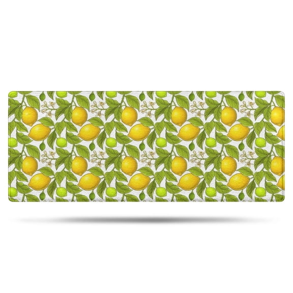 Yellow Lemon Fruit Slices Bathroom Rugs Mat,Non Slip Microfiber Bathroom Rug,Rubber Backing,Soft Bathroom Mats for Bathroom Floor,Tub and Shower,60x24in(150x60cm)
