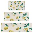 thumbnail image 1 of Yellow Lemon Fruit Slices Beige Pattern Kitchen Rugs Sets Of 3,Kitchen Runner Rugs Non Skid Washable,Decorative Kitchen Floor Mats for Kitchen,Sink,Laundry,17"x30"+ 17"x47" + 17"x59", 1 of 6