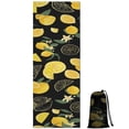 thumbnail image 1 of Yellow Lemon Fruit Slices Black Pattern Hot Yoga Mat Towel Non Slip for Hot Yoga - Quick-Drying Yoga Mat Cover with 4 Corner Pockets with Travel Bag - Hot Yoga Towel Non Slip 70"x26", 1 of 6