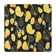 thumbnail image 1 of Yellow Lemon Fruit Slices Black Pattern Square Fitted Tablecloth with Elastic Edge,Square Table Cover,Washable Elastic Table Cover for Home Kitchen Party Decor 34"x34", 1 of 6