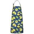 thumbnail image 1 of Yellow Lemon Fruit Slices Blue Pattern Apron-Garden Aprons for Women with Pockets-Cotton Linen Waterproof Kitchen Cooking Gardening Aprons Adjustable for Kitchen,Cooking,BBQ and Salon 33x27 Inch, 1 of 7