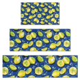 thumbnail image 1 of Yellow Lemon Fruit Slices Blue Pattern Kitchen Rugs Sets Of 3,Kitchen Runner Rugs Non Skid Washable,Decorative Kitchen Floor Mats for Kitchen,Sink,Laundry,17"x30"+ 17"x47" + 17"x59", 1 of 6