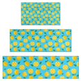 thumbnail image 1 of Yellow Lemon Fruit Slices Blue Pattern Kitchen Rugs Sets Of 3,Kitchen Runner Rugs Non Skid Washable,Decorative Kitchen Floor Mats for Kitchen,Sink,Laundry,17"x30"+ 17"x47" + 17"x59", 1 of 6