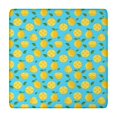 thumbnail image 1 of Yellow Lemon Fruit Slices Blue Pattern Square Fitted Tablecloth with Elastic Edge,Square Table Cover,Washable Elastic Table Cover for Home Kitchen Party Decor 34"x34", 1 of 6