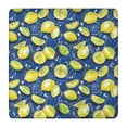 thumbnail image 1 of Yellow Lemon Fruit Slices Blue Pattern Square Fitted Tablecloth with Elastic Edge,Square Table Cover,Washable Elastic Table Cover for Home Kitchen Party Decor 36"x36", 1 of 6
