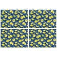 thumbnail image 1 of Yellow Lemon Fruit Slices Blue Pattern Summer Placemats Table Placemats Set Of 4-Linen Kitchen Washable Placemats Table Mats 11.8"x17.7" Non-Slip Heat Resistant, 1 of 6