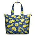 thumbnail image 1 of Yellow Lemon Fruit Slices Blue Pattern Travel Tote Bags for Women Carry On,Large Weekender Bags for Women Travel,Multi Functional Duffle Bag for Work,Shopping,Sports, 1 of 5
