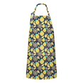 thumbnail image 1 of Yellow Lemon Fruit Slices DarkBlue Pattern Apron-Garden Aprons for Women with Pockets-Cotton Linen Waterproof Kitchen Cooking Gardening Aprons Adjustable for Kitchen,Cooking,BBQ and Salon 33x27 Inch, 1 of 7