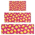 thumbnail image 1 of Yellow Lemon Fruit Slices Pink Pattern Kitchen Rugs Sets Of 3,Kitchen Runner Rugs Non Skid Washable,Decorative Kitchen Floor Mats for Kitchen,Sink,Laundry,17"x30"+ 17"x47" + 17"x59", 1 of 6