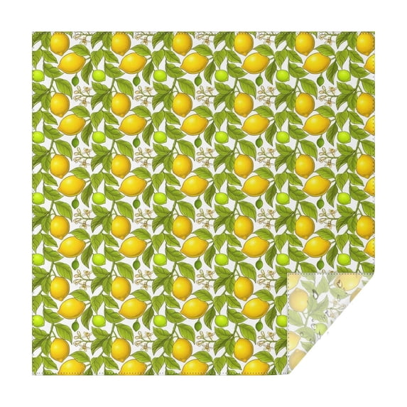 Yellow Lemon Fruit Slices Square Tablecloth,Waterproof Square Table Cover,Wipeable Spillproof Washable Table Cover for Home Kitchen Party Decor 52"x52"(132x132cm)