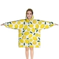 thumbnail image 1 of Yellow Lemon Fruit Slices White Pattern Blanket Hoodies for Kids 6-13YR Oversize Wearable Blanket Hoodies for Boys Girls Teens, 1 of 7