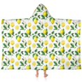 thumbnail image 1 of Yellow Lemon Fruit Slices White Pattern Hooded Bath Towel，60"x35" for Ages 3 To 12 Kids, Quick Dry Lightweight Soft Microfiber Hood Beach Towel Cover Up for Kids, 1 of 7