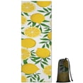 thumbnail image 1 of Yellow Lemon Fruit Slices White Pattern Hot Yoga Mat Towel Non Slip for Hot Yoga - Quick-Drying Yoga Mat Cover with 4 Corner Pockets with Travel Bag - Hot Yoga Towel Non Slip 70"x26", 1 of 6