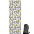 thumbnail image 1 of Yellow Lemon Fruit Slices White Pattern Hot Yoga Mat Towel Non Slip for Hot Yoga - Quick-Drying Yoga Mat Cover with 4 Corner Pockets with Travel Bag - Hot Yoga Towel Non Slip 74"x26", 1 of 6