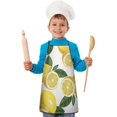 thumbnail image 1 of Yellow Lemon Fruit Slices White Pattern Kids Aprons for Girls and Boys,Adjustable Neck Strap Toddler Aprons for Kids Cooking Baking, 1 of 6
