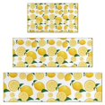 thumbnail image 1 of Yellow Lemon Fruit Slices White Pattern Kitchen Rugs Sets Of 3,Kitchen Runner Rugs Non Skid Washable,Decorative Kitchen Floor Mats for Kitchen,Sink,Laundry,17"x30"+ 17"x47" + 17"x59", 1 of 6