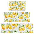 thumbnail image 1 of Yellow Lemon Fruit Slices White Pattern Kitchen Rugs Sets Of 3,Kitchen Runner Rugs Non Skid Washable,Decorative Kitchen Floor Mats for Kitchen,Sink,Laundry,17"x30"+ 17"x47" + 17"x59", 1 of 6